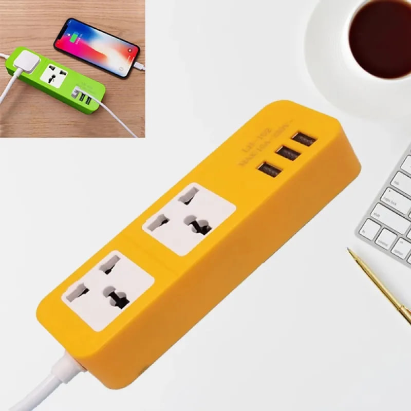 چندراهی برق شارژر دارای پورت usb چند رنگ