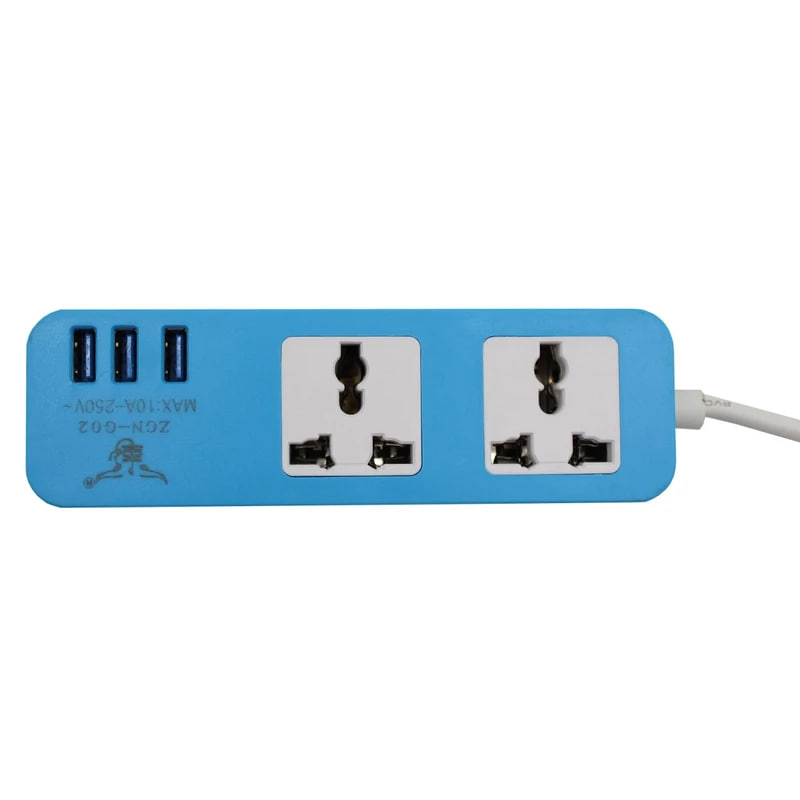 چندراهی برق شارژر دارای پورت usb چند رنگ