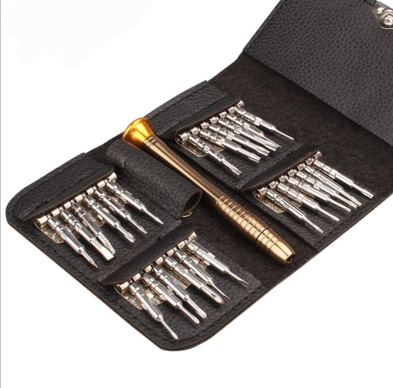 مجموعه 25 عددی پیچ گوشتی ساعتی جیبی مشکی