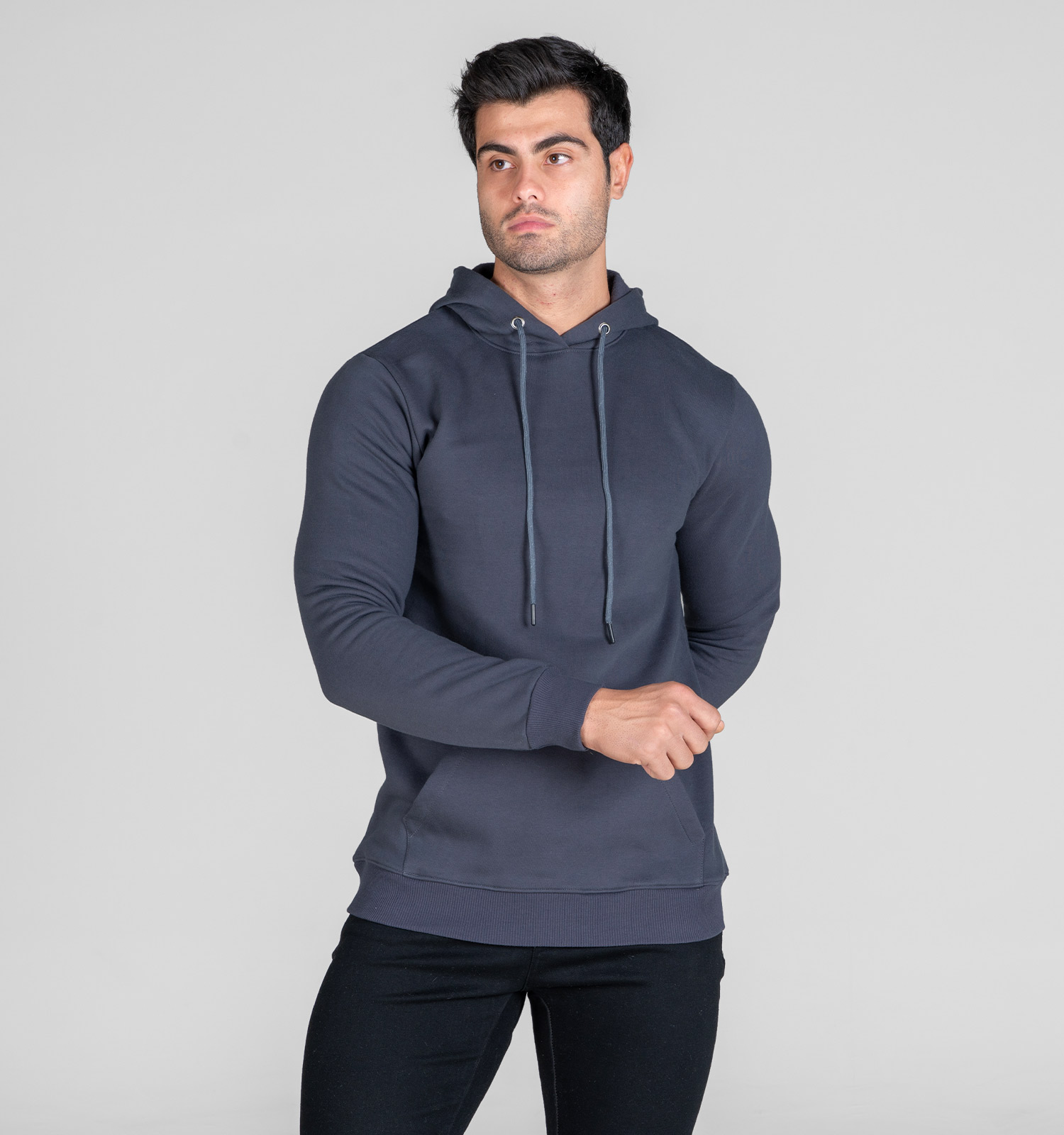 هودی مردانه کلاهدار ساده مدل 48596