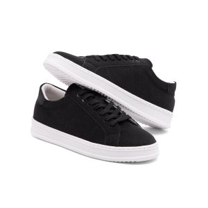 کفش روزمره مردانه چرم مصنوعی مشکی بند دار مدل 48658