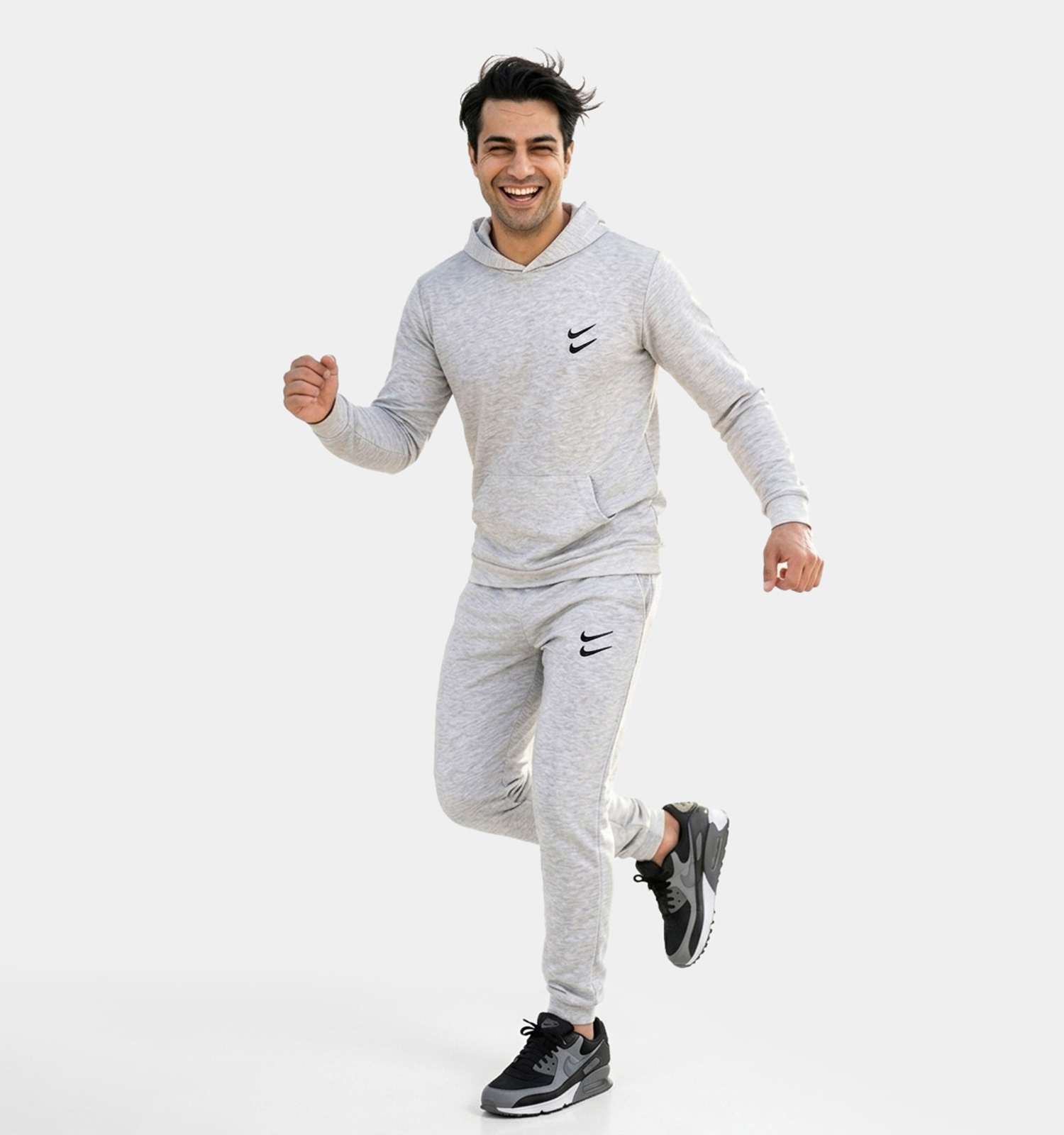 ست مردانه هودی شلوار Nike ساده مدل 48617