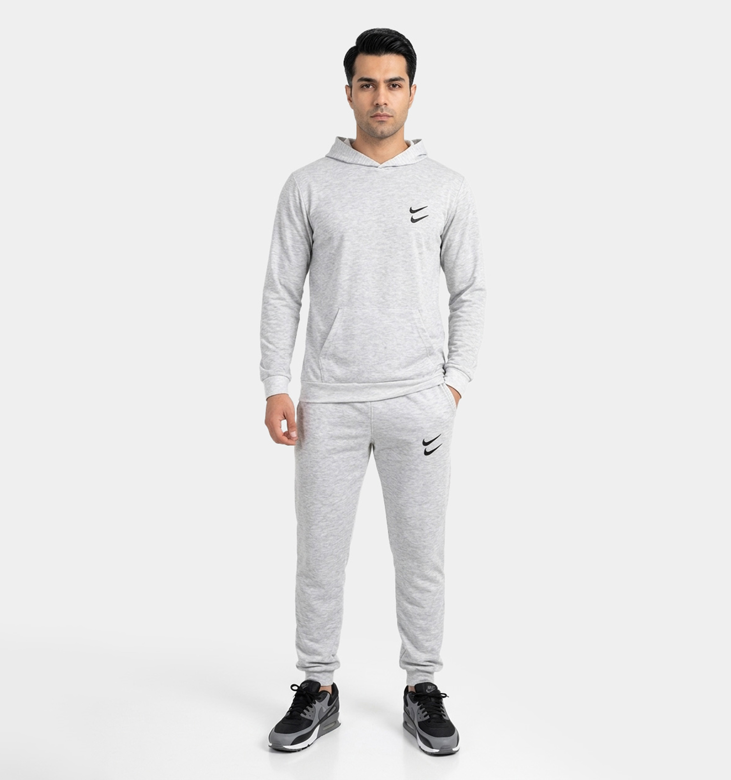 ست مردانه هودی شلوار Nike ساده مدل 48617