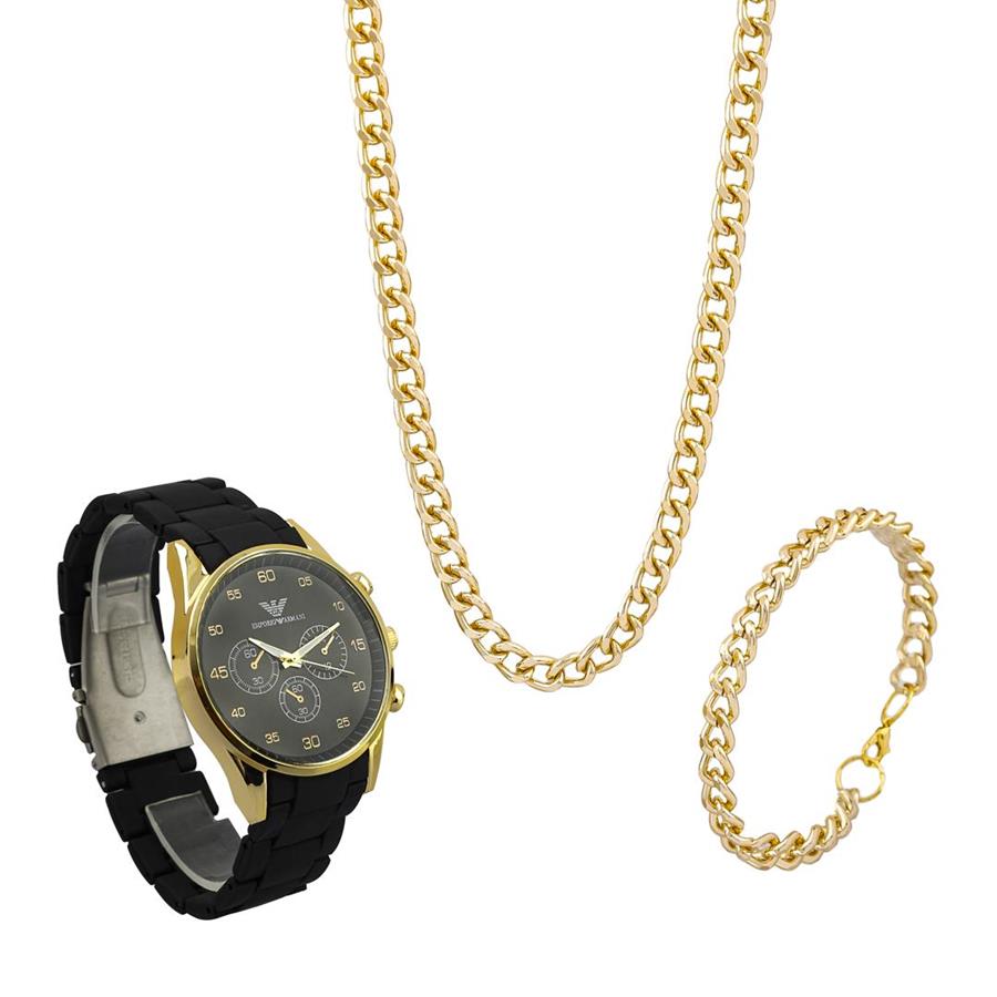 ست نیم ست ساعت مردانه Giorgio_Armani مدل 3702