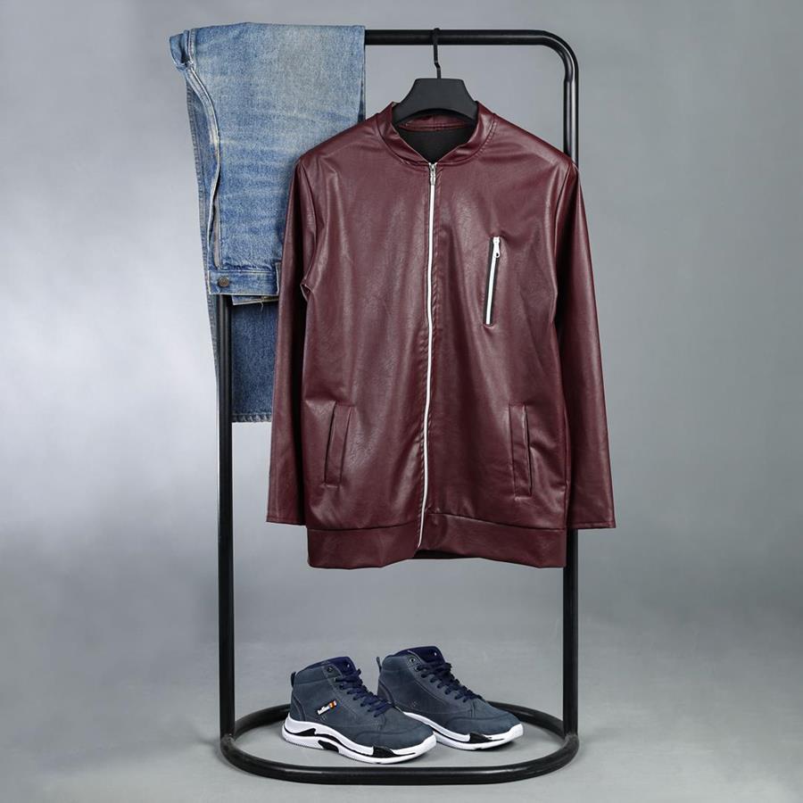 کاپشن چرم مردانه Crimson مدل 3703