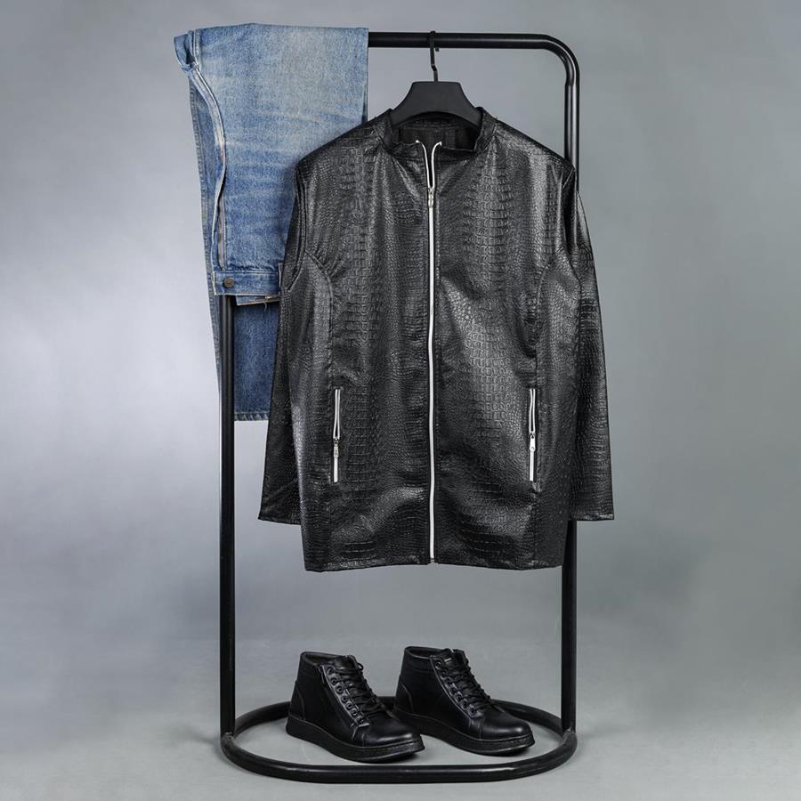 کاپشن چرم مردانه Snake_Skin مدل 3705