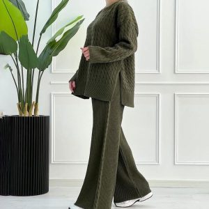 ست بافت بلوز شلوار زنانه Gloria_Green مدل 3723