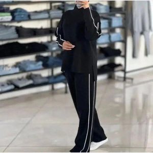 ست بافت بلوز شلوار زنانه Diyana_Black مدل 3732