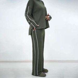 ست بافت بلوز شلوار زنانه Diyana_Green مدل 3734