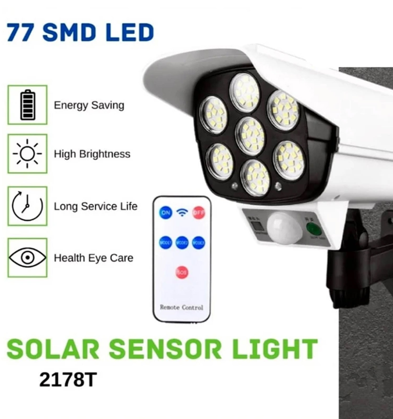 چراغ خورشیدی طرح دوربین مدار بسته COB مدل 49037