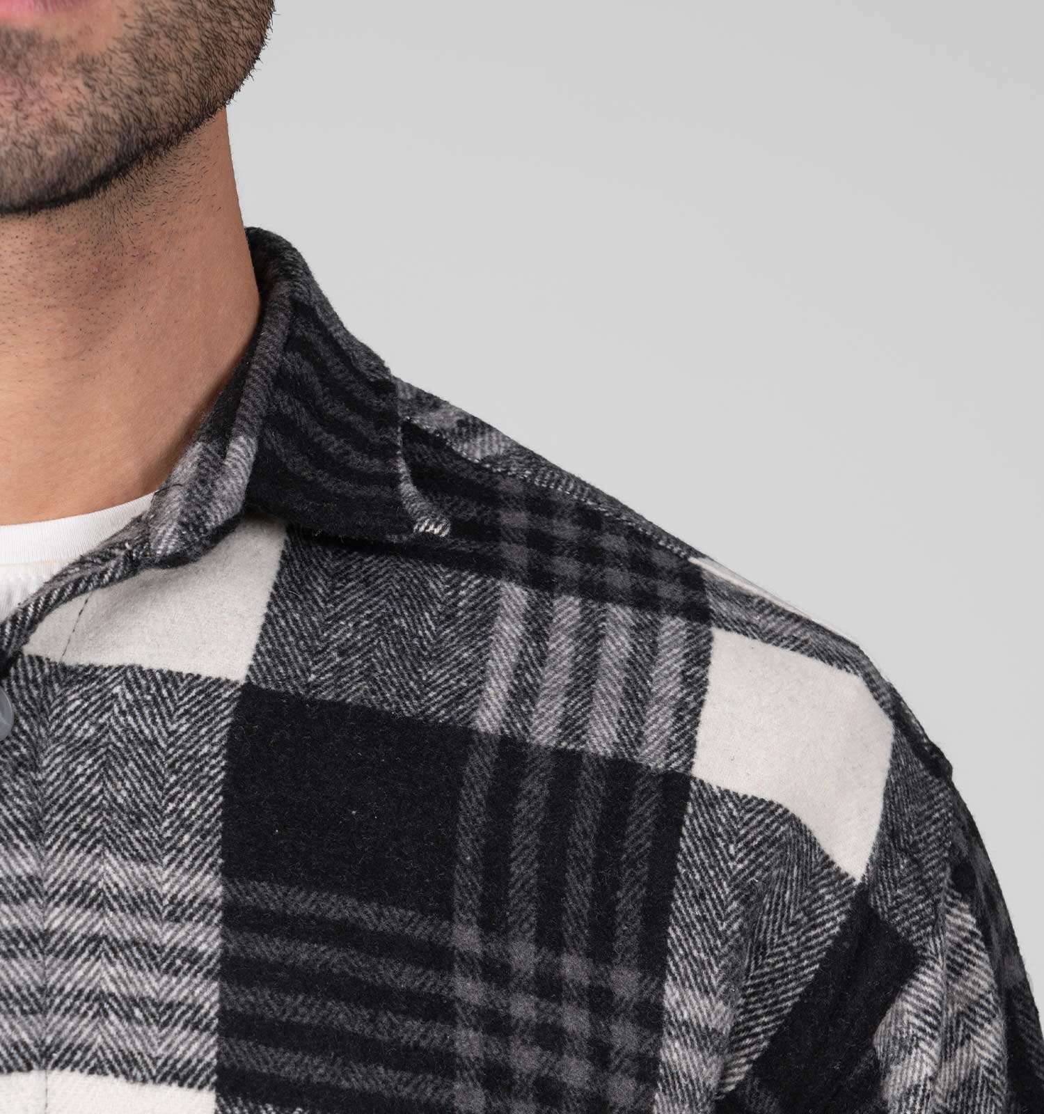 پیراهن اسپرت پشمی مردانه آستین بلند چهارخانه مدل 48787