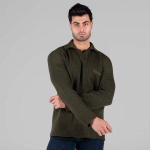 بافت مردانه یقه دار فری سایز راه راه مدل 48849