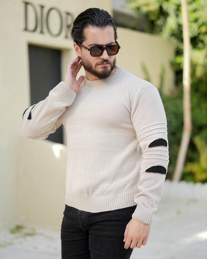 بافت مردانه مدل Melin کرم کد 6417