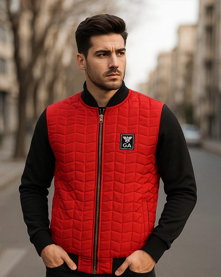 کاپشن مردانه مدل Bako قرمز کد 6452