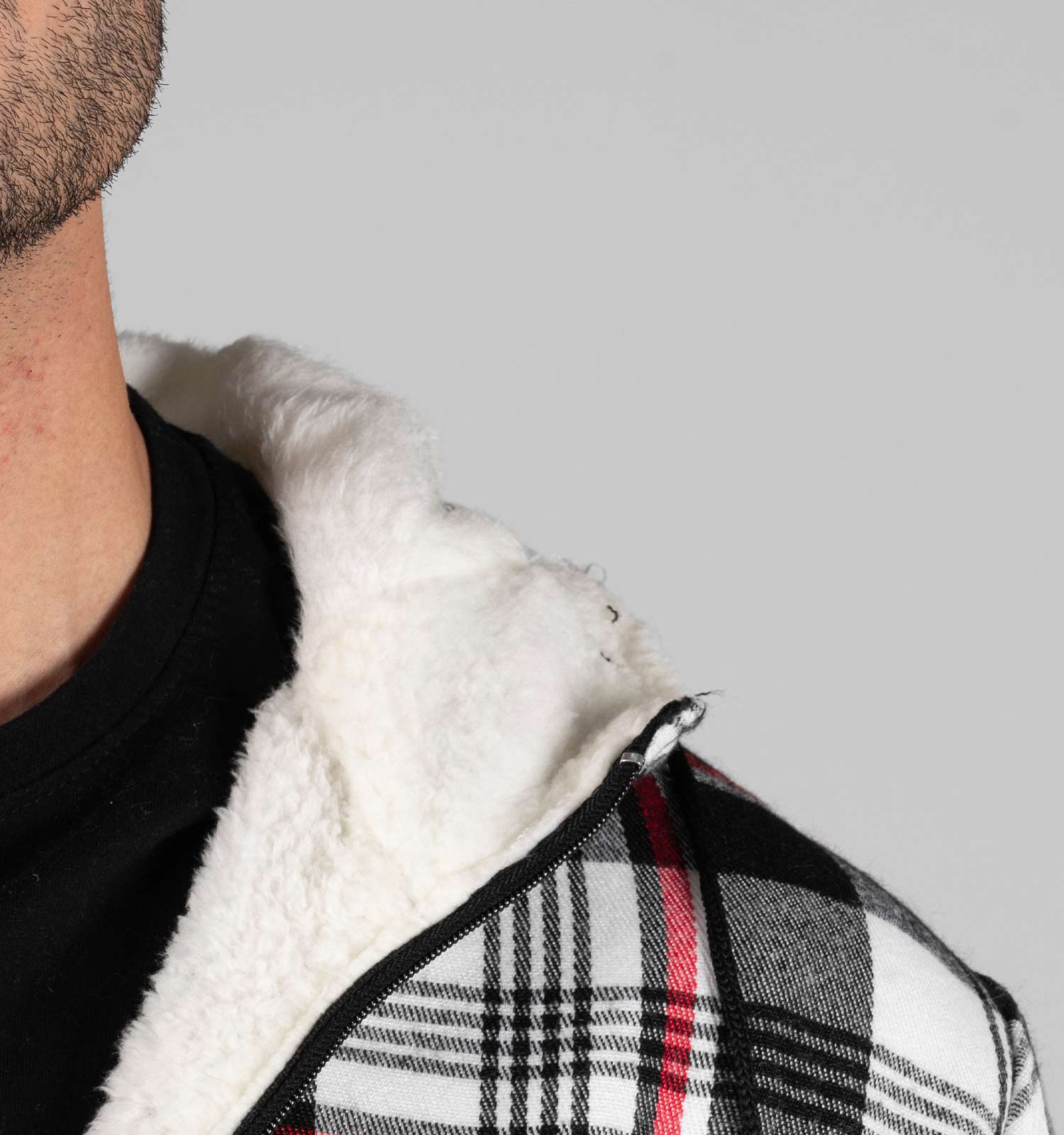 سویشرت پشمی مردانه چهار خونه کلاهدار مدل 49009