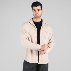 پیراهن اسپرت کبریتی مردانه آستین بلند ساده مدل 48792