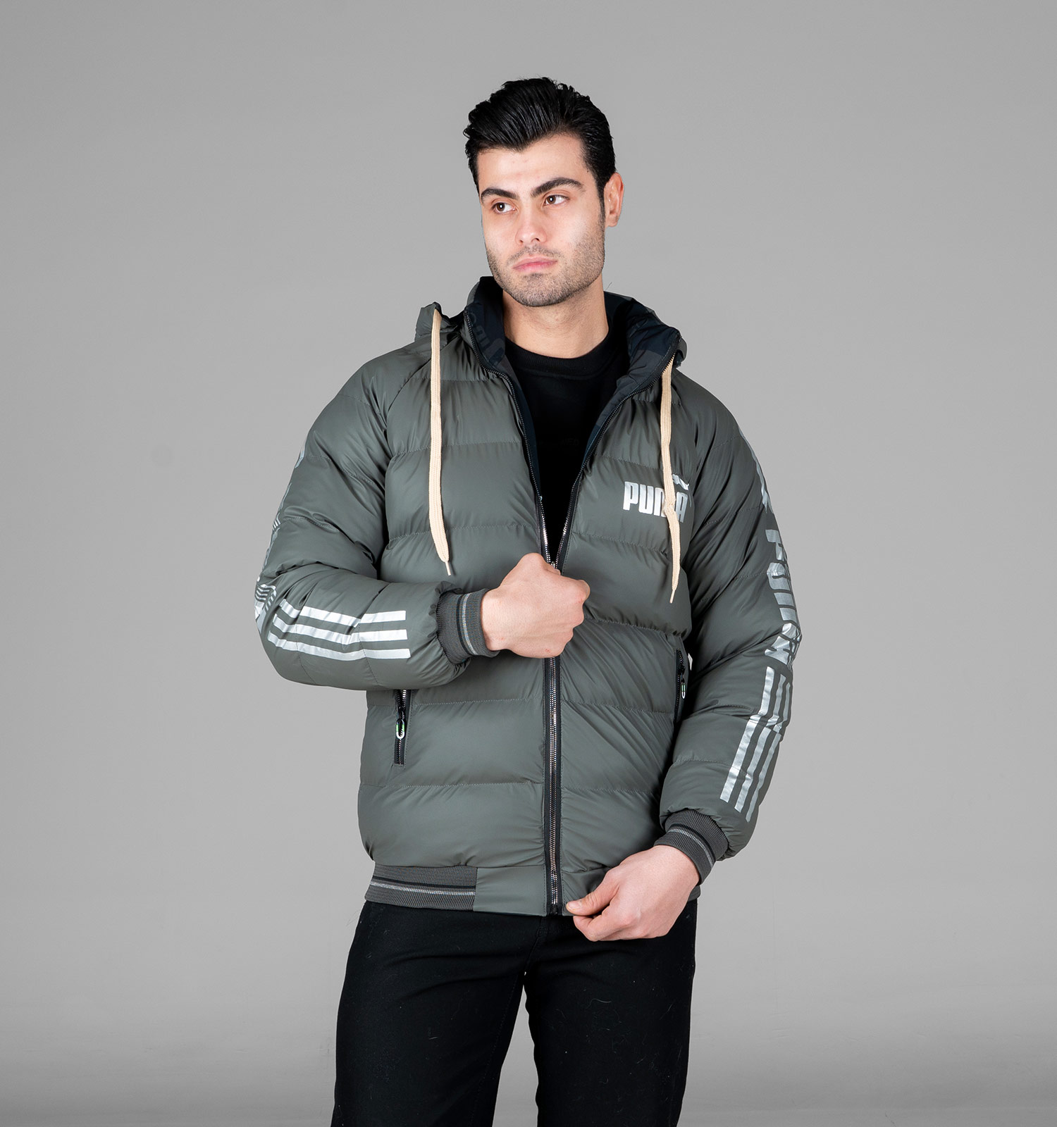 کاپشن اسپرت سیلیکونی مردانه دورو کلاهدار Puma مدل 48990