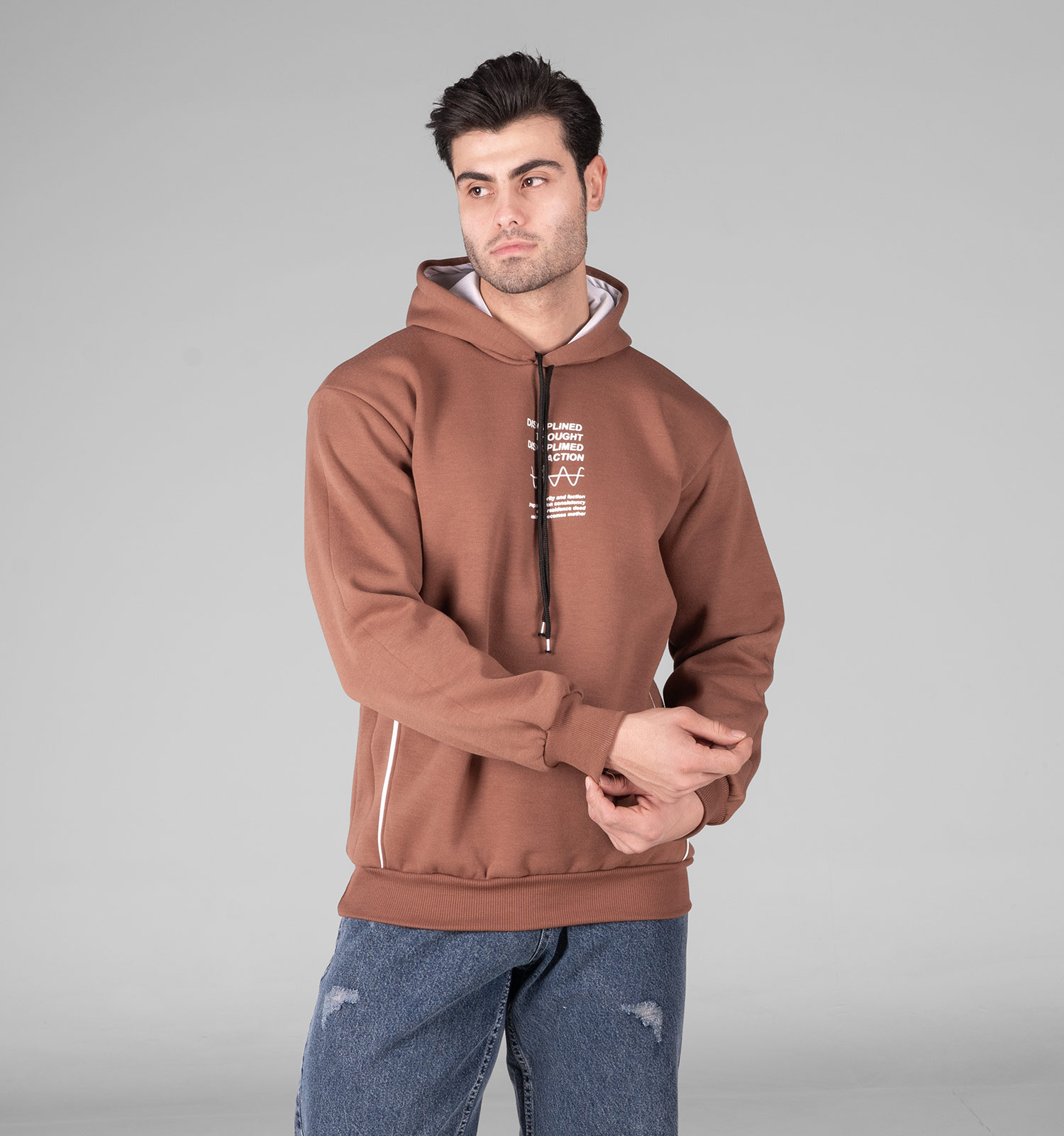 هودی مردانه کلاهدار طرحدار مدل 48947