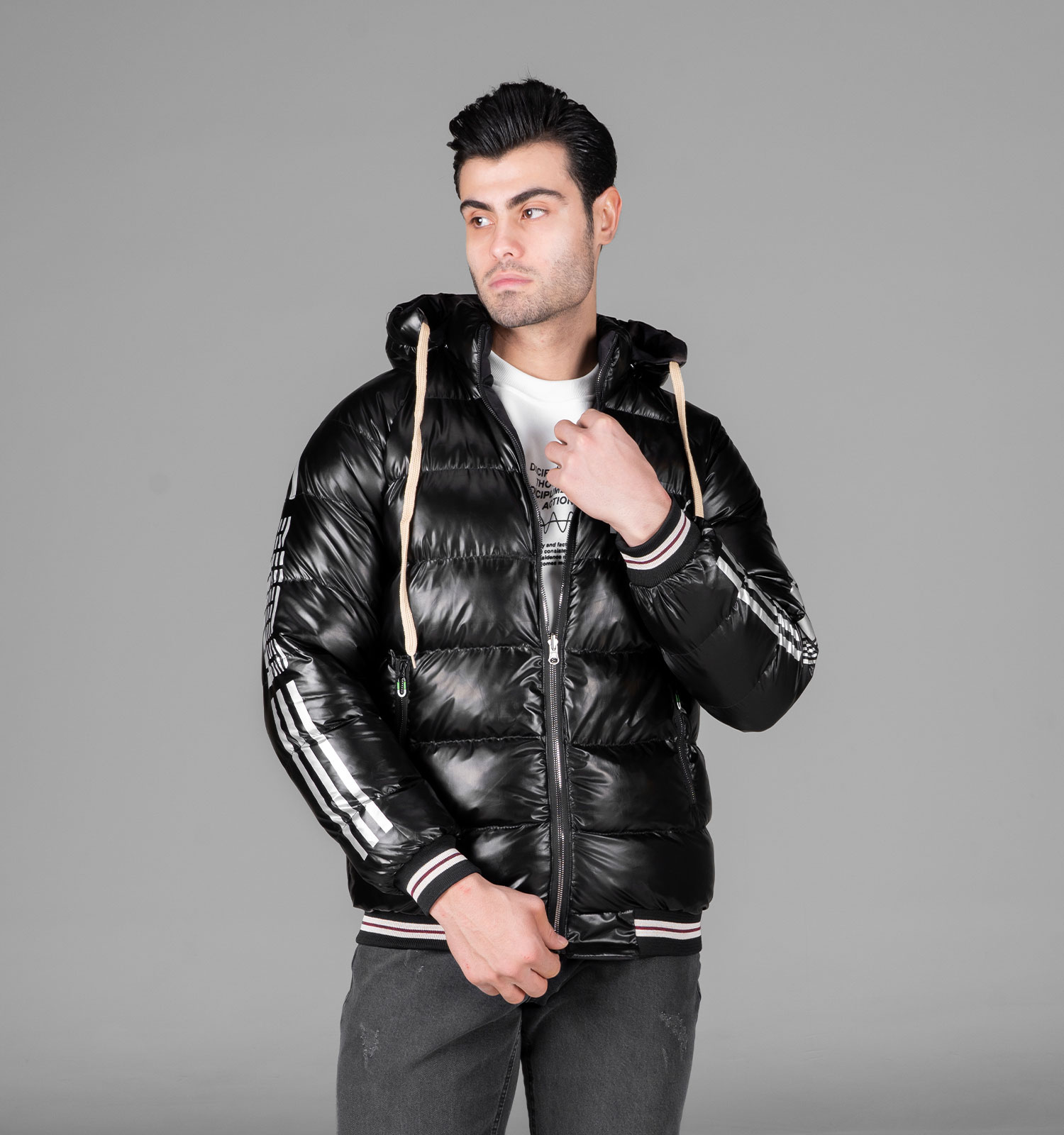 کاپشن اسپرت سیلیکونی مردانه دورو کلاهدار مشکی Puma مدل 48989