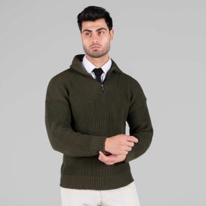 بافت مردانه نیم زیپ فری سایز ساده مدل 48846