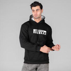 هودی مردانه کلاهدار مشکی طرحدار مدل 48942