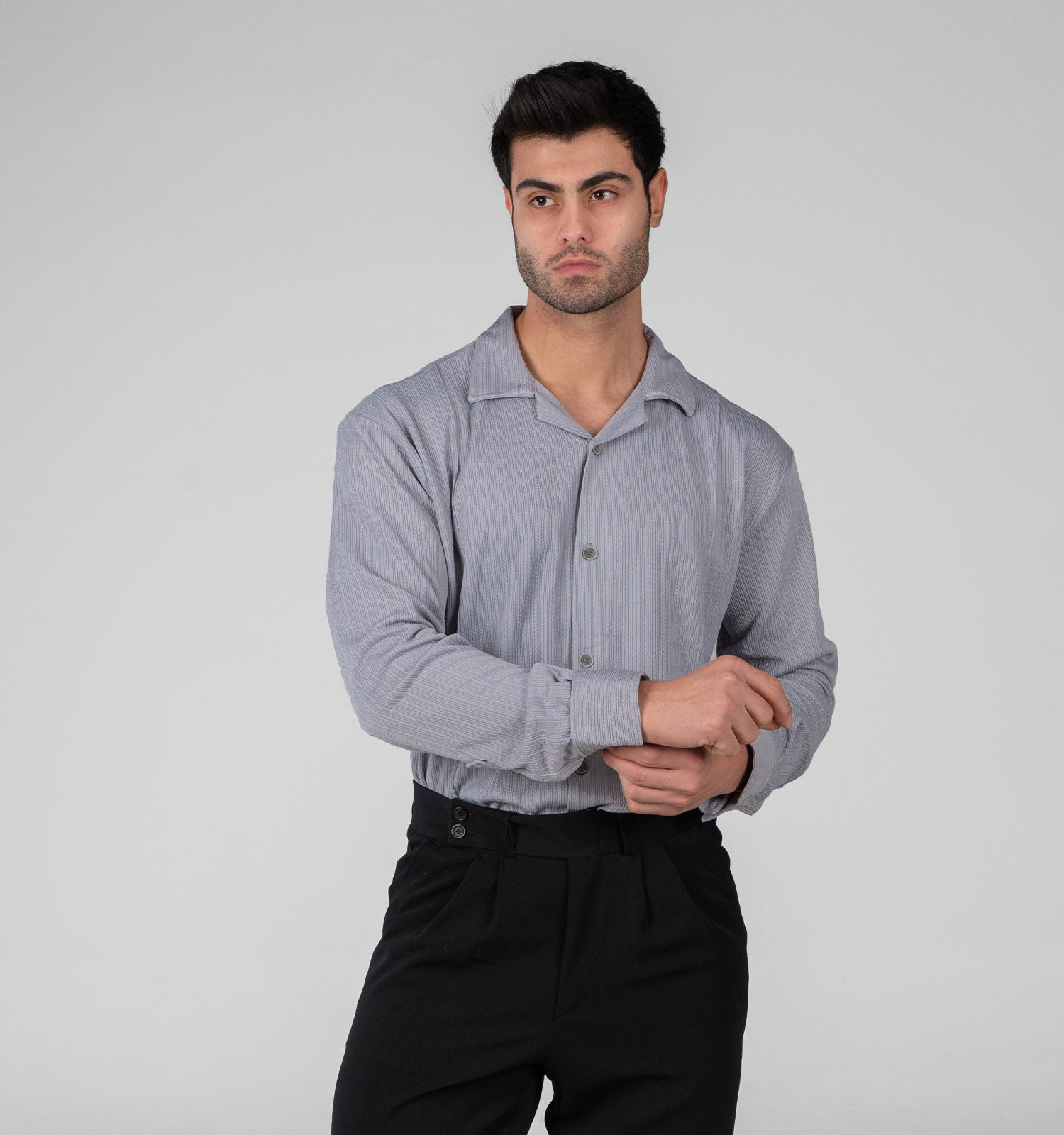 پیراهن مراکشی مردانه آستین بلند راه راه مدل 48800