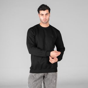 بلوز دورس مردانه یقه گرد مشکی ساده Polo مدل 48962