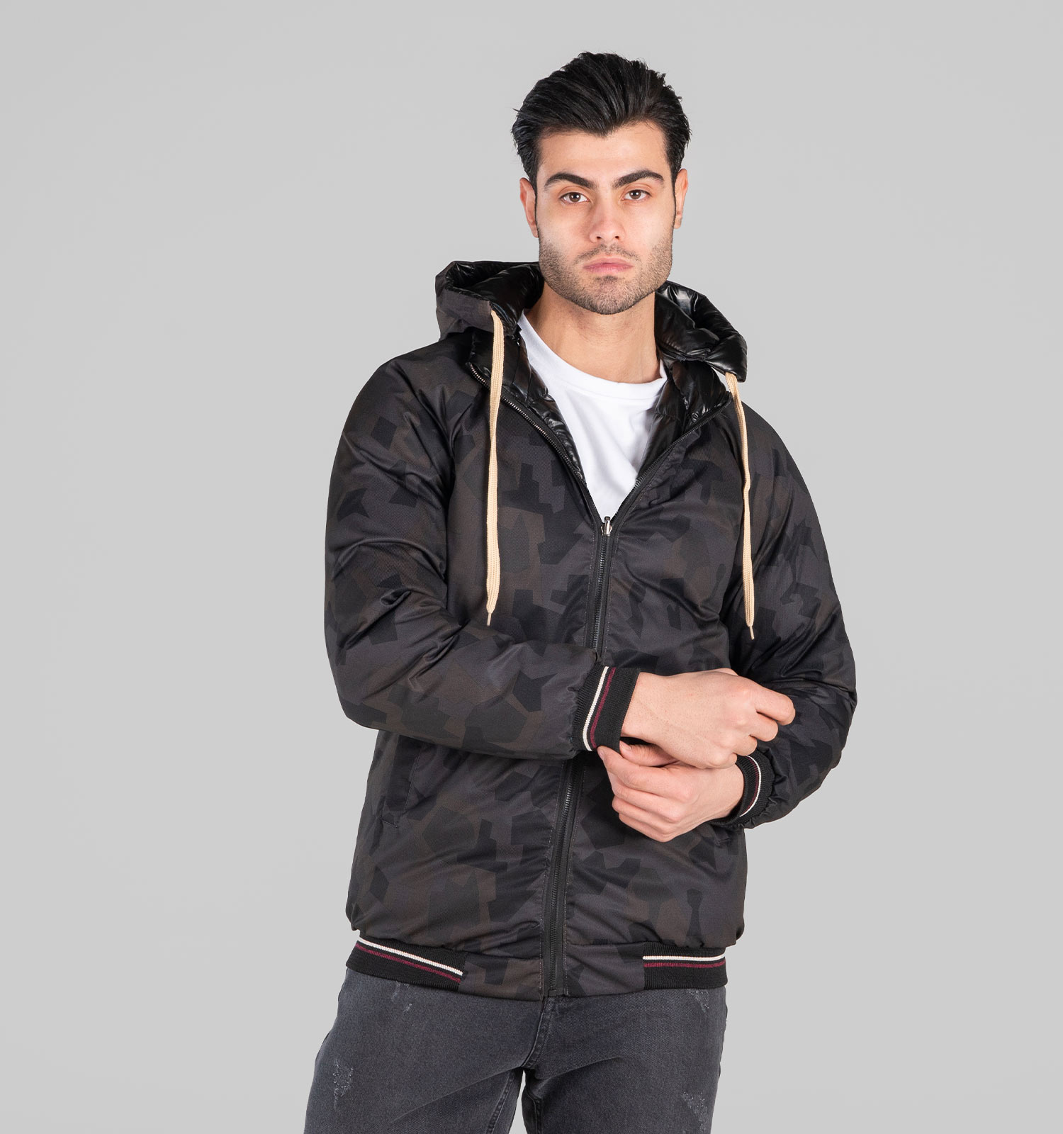 کاپشن اسپرت سیلیکونی مردانه دورو کلاهدار مشکی Puma مدل 48989