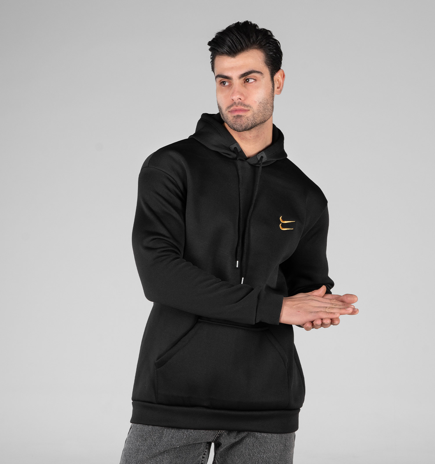هودی مردانه کلاهدار مشکی ساده Nike مدل 48981