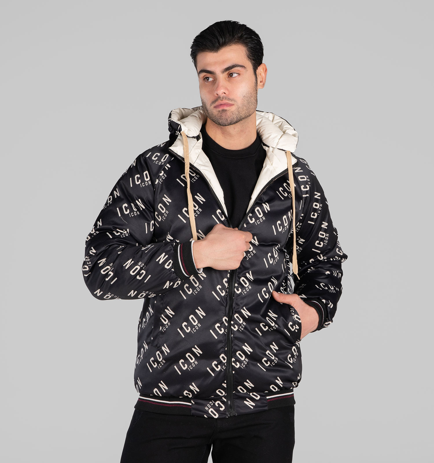 کاپشن اسپرت سیلیکونی مردانه دورو کلاهدار سفید Puma مدل 48987