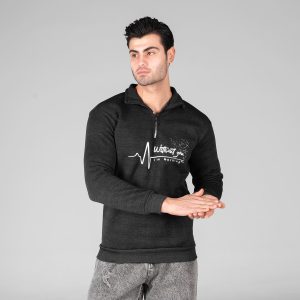 بلوز دورس نیم زیپ مردانه طرحدار مدل 48945