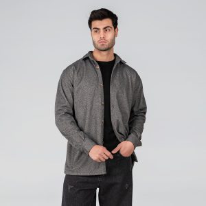 پیراهن اسپرت پشمی مردانه آستین بلند ساده مدل 48782