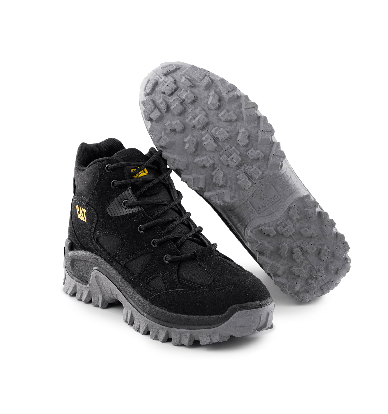 کفش ساقدار مردانه Cat مشکی بنددار مدل 48821