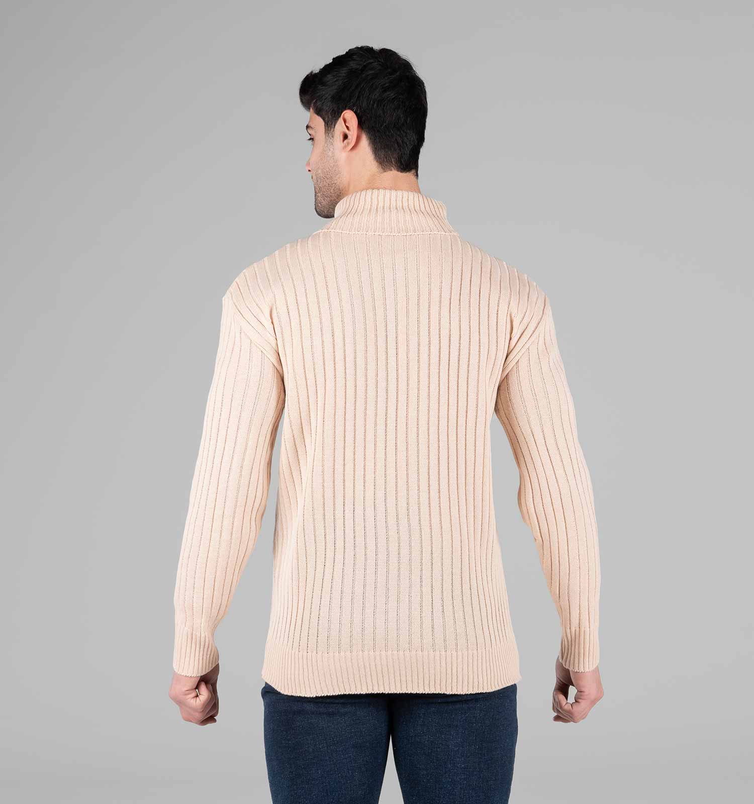 بافت مردانه یقه اسکی فری سایز راه راه مدل 48856