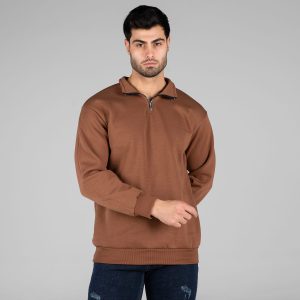 بلوز دورس نیم زیپ مردانه یقه دار ساده مدل 48898