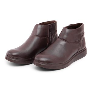 نیم بوت چرم مصنوعی مردانه قهوه ای زیپ دار مدل 48878