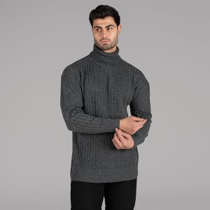 بافت مردانه یقه اسکی فری سایز راه راه مدل 48855