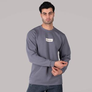 بلوز دورس مردانه یقه گرد طوسی طرحدار Balenciaga مدل 48999