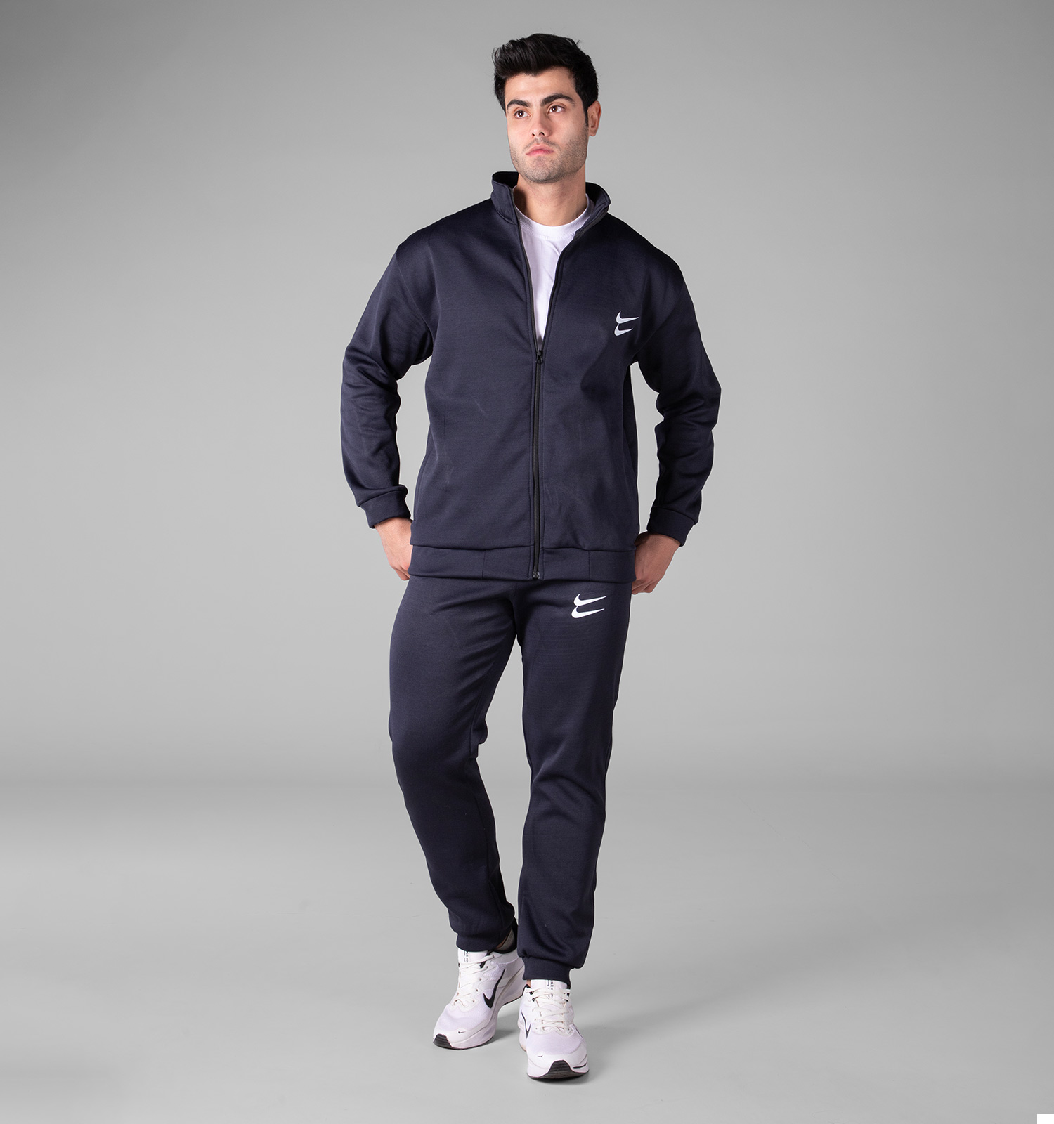 ست سویشرت شلوار مردانه آستین بلند سرمه ای Nike مدل 48764