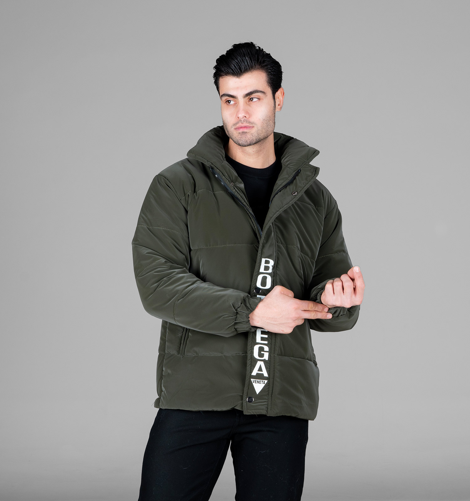 کاپشن اسپرت سیلیکونی مردانه بادی سبز Bottega مدل 49054