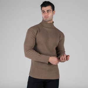 بافت مردانه یقه اسکی فری سایز راه راه مدل 49116