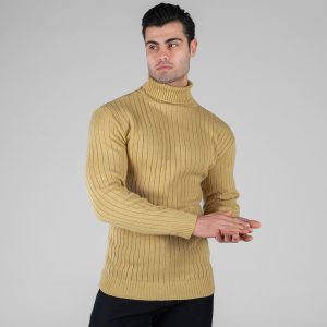 بافت مردانه یقه اسکی فری سایز راه راه مدل 49117