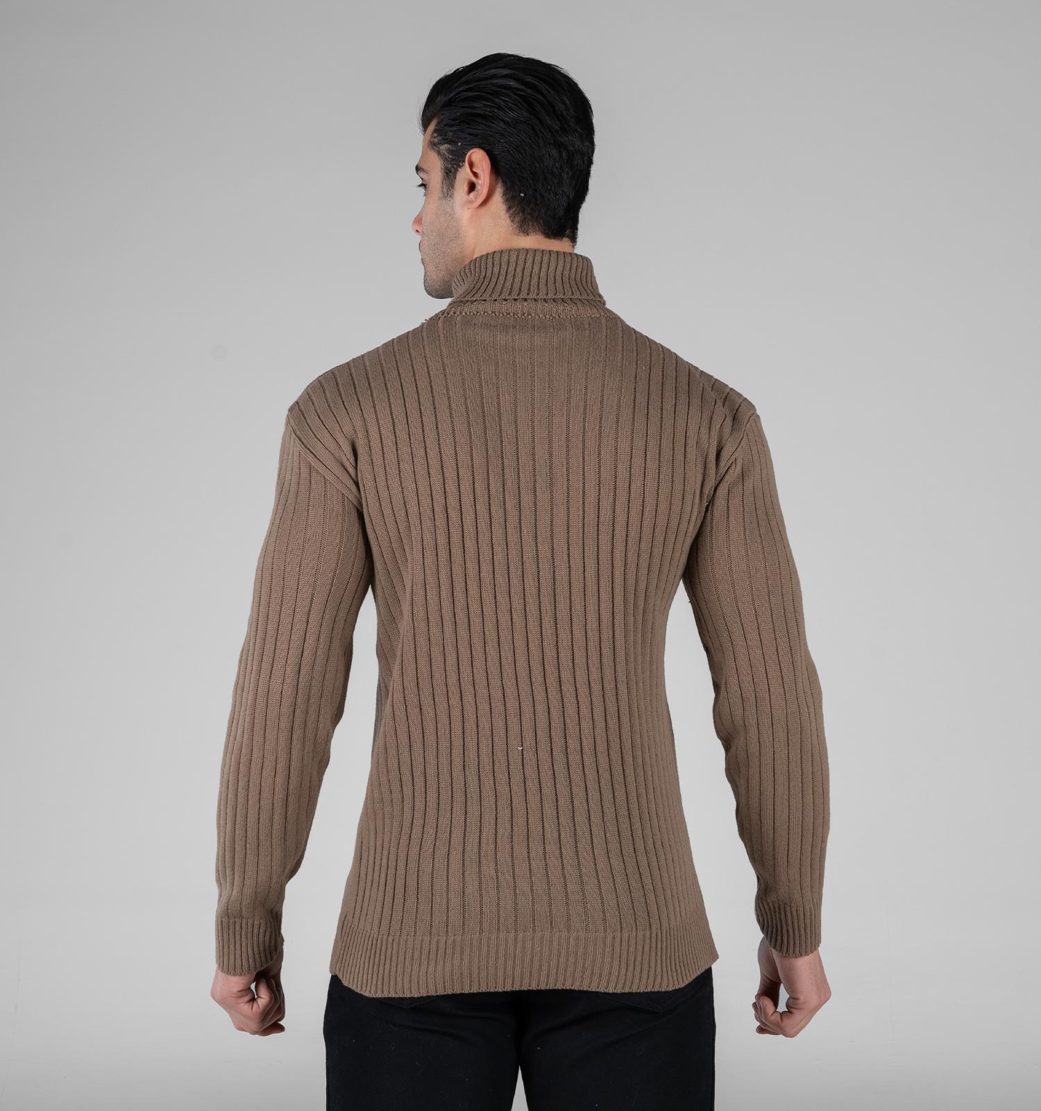 بافت مردانه یقه اسکی فری سایز راه راه مدل 49116