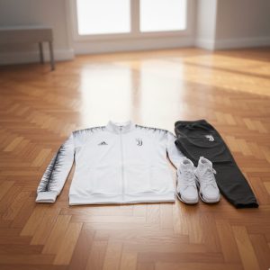 پکیج ست سویشرت شلوار یوونتوس مردانه مدل R77 کفش ساقدار مردانه EMTO سفید