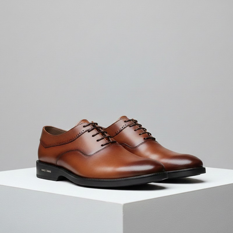 کفش رسمی بندی مردانه مدل sahand عسلی