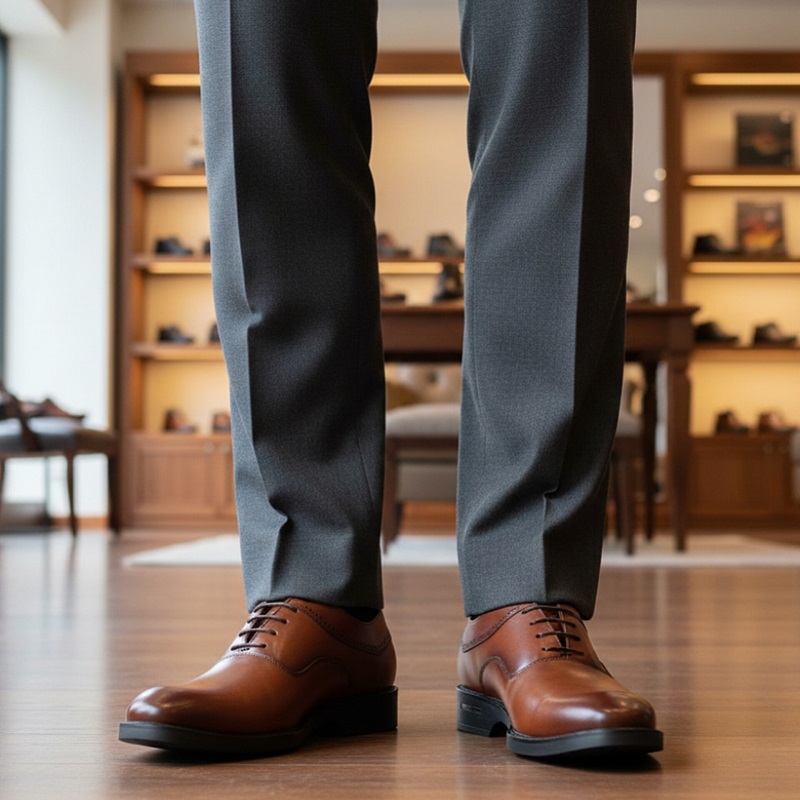 کفش رسمی بندی مردانه مدل sahand عسلی