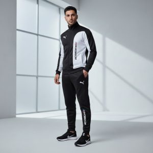 ست سویشرت شلوار مردانه مشکی مدل MotorSport کفش ورزشی مردانه Nike مدل Tigo زیره سفید