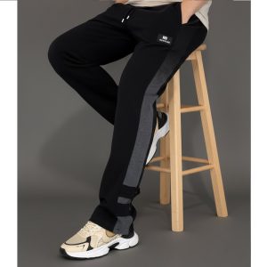 شلوار بنگال مردانه نوار پهن پایین دکمه مدل Mehrad مشکی