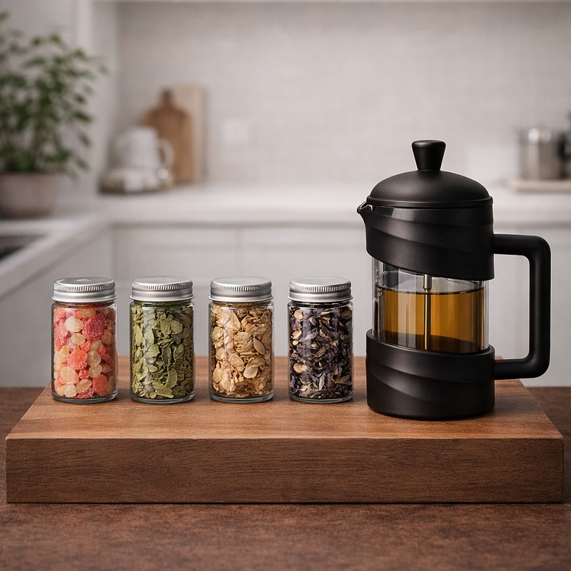 پکیج هدیه سازمانی فرنچ پرس 4دمنوشجعبه لاکچری