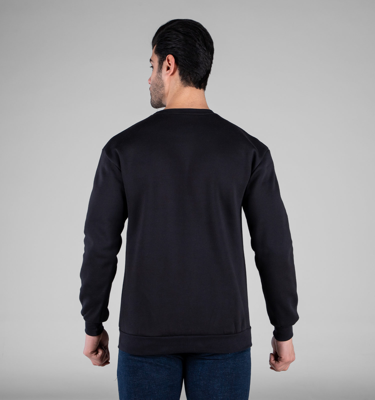 بلوز دورس مردانه یقه گرد طوسی طرحدار مدل 49194